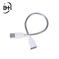 Câble d'extension USB en métal flexible mâle à femelle cordon d'alimentation en métal pour ampoule de lampe USB 29cm