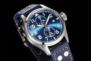 Montres mécaniques tendance et très vendues avec boîtiers dorés, fonctions phases lunaires et aiguilles lumineuses bleues - Product Image 2