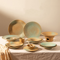 Service de table en grès, céramique et porcelaine, coloré au four, pour usage en restauration, vente en gros