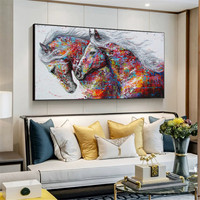 Aquarelle cheval Animal toile peinture affiche mur Art décor maison peinture à l'huile sur toile affiches impression Art image