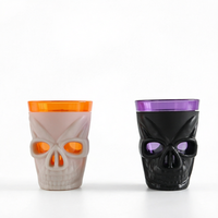 Accessoires d'Halloween, lampe LED en forme de verre à vin en plastique, décorations pour fête du fantôme, fournitures de fête, étanche, portable, pour l'intérieur
