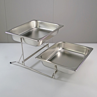 Présentoir de nourriture en acier inoxydable de qualité supérieure diviseur hôtel buffet affichage dessert gâteau support double couche support de nourriture