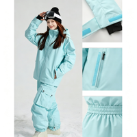 Veste de ski professionnelle coupe-vent pour femme, style nordique, chaude, entièrement zippée, imperméable, anorak de ski pour femme