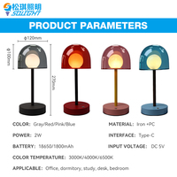 Lampe de table rechargeable pour chambre et bureau, trois températures de couleur, gradation progressive, lampe de bureau LED