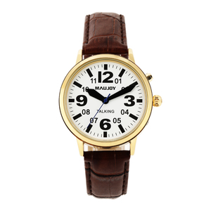 Montre connectée dorée pour hommes, avec notification de <span class=keywords><strong>voix</strong></span> claire et forte, horloge et date, alarme pour les personnes âgées et bestioles - Product Image 1