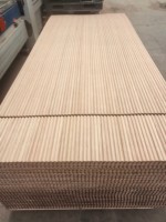 Panneaux muraux rainurés 3D en chêne blanc/noyer, texture bois, placage bois, panneaux muraux ondulés en MDF, norme d'émission de formaldéhyde E1