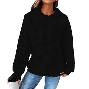 Sweat-shirt à capuche à manches longues de couleur unie pour femme, tendance mode - Product Image 2