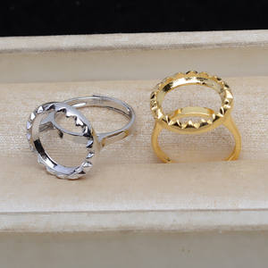 Juego de Anillo y Pendientes de Plata S925, Base Plana Mabe de 15 mm, Soporte Vacío para Joyería DIY, Accesorios JG5303 - Product Image 5