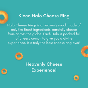 Malasia Kicco Halo Cheese Ring Cheesy Crunchy Corn Snack con queso cheddar real en polvo 14g y 60g Embalaje disponible - Product Image 2
