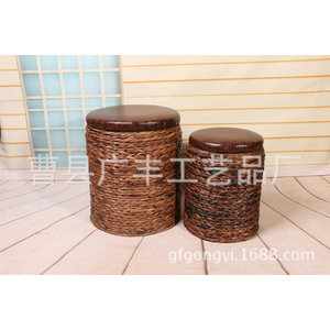 <b>Wicker</b> Laundry <b>Basket</b> With Lid Round Multifunctional <b>Storage</b> For Laundry Room Clothing Organizer Standing Type GF-50 - Product Image 2