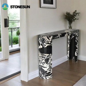 Stonesun tùy chỉnh Napoleon đen tự nhiên đá cẩm thạch giao diện điều khiển Bảng hiện đại sang trọng lối vào đồ nội thất bằng đá cẩm thạch cho nhà hoặc khách sạn - Product Image 3