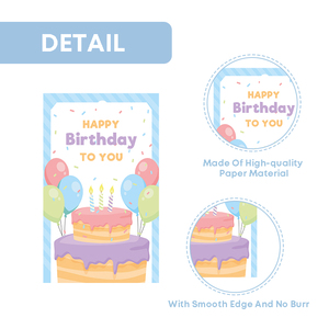 Etiquetas de Regalo de Cumpleaños Coloridas con Impresión Personalizada Xieli, Etiqueta Colgante de Cartón con Cinta Azul para Decoración de Fiestas - Product Image 4
