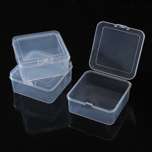Caja de almacenamiento de plástico transparente de 7,5 cm cuadrada con tapa para organizadores de joyas - Product Image 5