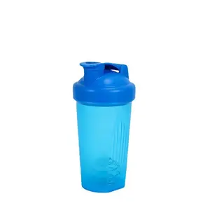 Garrafa de água esportiva de plástico transparente para academia, com logotipo personalizado, novo estilo, 400ml, agitador de proteína com bola de agitação