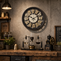 Jam Dinding Plastik Vintage Industrial Berongga Tanpa Suara Tanpa Bunyi Tik-tok, Dioperasikan dengan Baterai, Jarum Retro, Seni Dekoratif, Gantung, Ruang Tamu