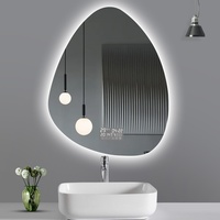 Miroir de salle de bain de style français avec verres LED éclairés, design en forme de goutte d'eau pour la décoration de la salle de bain