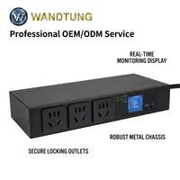 PDU Rak Mount Aluminium 10A dengan 6 Stopkontak Universal dan Penutup Pengaman untuk Ruang Server