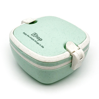 Double couche en plastique portable Bento Tiffin Boîte à lunch Étudiant Enfant Enfants Employé de bureau Conteneur alimentaire Chauffage au micro-ondes
