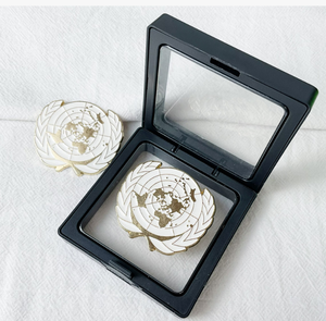 DFB102 707 Broches personnalisées en métal émaillé rigide, motifs Branche d'olivier et Terre, Thème Paix mondiale et Amour - Product Image 4