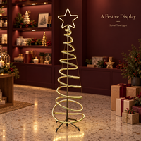 Guirlande lumineuse LED spirale de Noël 1,5m 1,8m avec étoile 2700K, lampe décorative d'intérieur AC 220V IP44, portable et facile à installer