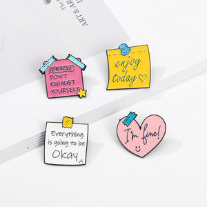 Spille Personalizzate in Metallo, <span class=keywords><strong>Badge</strong></span> con Logo Originale, Etichetta con Lettere, Spilla Cartoon, Slogan Ispirazionale e Positivo, Spilla in Lega di Zinco a Forma di Cavallo Spaventoso - Product Image 1