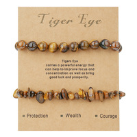 Pulsera de Moda al por Mayor, Pulsera Hecha a Mano con Cuentas de Piedra Natural, Pulsera de Piedra Triturada de Cristal Irregular, Juego de 2 Piezas, Joyería