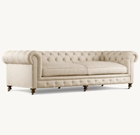 Ensemble de canapés sectionnels Chesterfield modernes avec rembourrage en éponge, tissu durable et écologique, meubles de salon de luxe