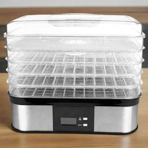 Secador <span class=keywords><strong>de</strong></span> <span class=keywords><strong>alimentos</strong></span> eléctrico <span class=keywords><strong>de</strong></span> 5 bandejas con carcasa <span class=keywords><strong>de</strong></span> plástico con control <span class=keywords><strong>de</strong></span> temperatura para secar verduras, carne, frutas, uso doméstico - Product Image 1