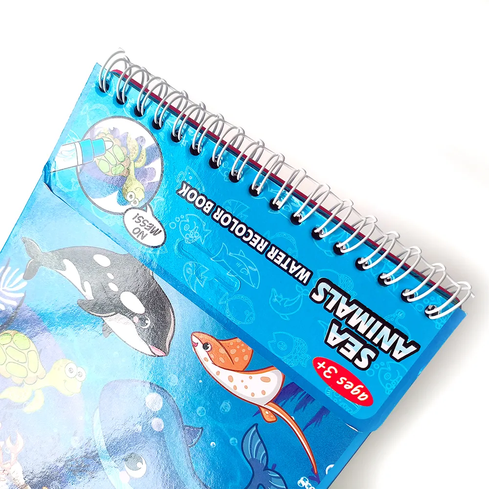Tableros reutilizables, estilo de animales marinos, libro de pintura de agua para niños, uso repetido de agua, libro de graffiti, libro de pintura portátil