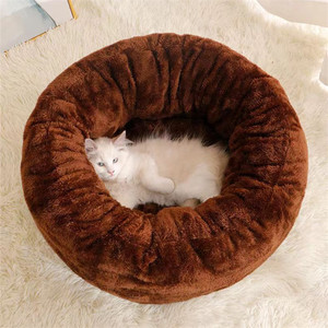 Lit pour animaux de compagnie, canapé pour chaton, coussin en peluche, lit pour animaux de compagnie quatre saisons pour chiens et chats, tapis doux, lit rond chaud pour chat - Product Image 4