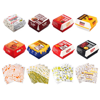 Boîte à hamburger aseptique en papier sulfurisé de qualité alimentaire, personnalisable, à prix d'usine, avec poignée, pour l'emballage de chewing-gum et de sushis