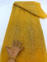LS815 Tissu de broderie de paillettes de cristal haut de gamme pour robe de mariée
