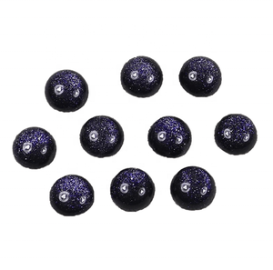 Cabujón de Piedra Arenisca Azul Brillante en Forma Redonda para Joyería, Anillos, Collares, Pulseras de Piedra Dorada, Piedra del Sol Brillante - Product Image 5