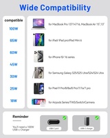 Lot de 2 câbles USB-C vers USB-C PD100W 5A de 1m/3,3ft pour iPhone 18 17 16 15 Pro Max, MacBook Pro/Air