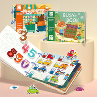 Libro de Actividades Sensoriales de Papel para Preescolar, Juguetes Educativos Montessori para Autismo, Pegatinas de Animales de Granja, Libro de Actividades para Niños y Niñas