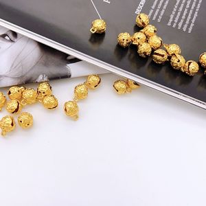 Electroplated Alloy <b>Small</b> <b>Bell</b> Hollow Gold Plated Tiger Head Pendant For Necklace Making DIY Jewelry Accessories Round Shape - Product Image 4