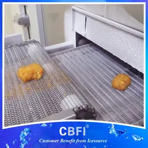 Máquina de congelamento rápido individual Iqf, costeleta de porco frita, congelador em espiral