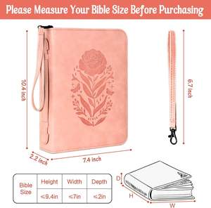 Muestra gratis impermeable de moda de cuero de imitación Biblia caso bolsa con un logotipo personalizado/marcapáginas y cremallera de metal resistente - Product Image 3