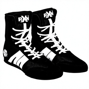 Calzado de Boxeo RXN de Alta Gama para Hombre, Malla de Algodón, Cierre de Cordones, Forro de Cuello Alto, Doble Costura, Ligero, Color Personalizado, OEM - Product Image 1