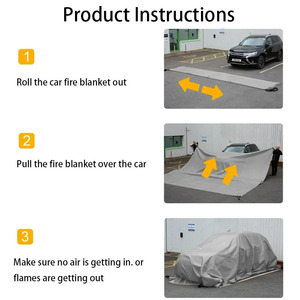 Recém-projetado sobrevivência segurança fogo cobertor silicone revestido fibra de vidro carro fogo cobertor