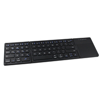 Clavier sans fil USB 5,8 GHz pliable à trois volets portable avec pavé tactile sensible pour iPad, iPhone, smartphone, ordinateur portable, tablette Ultra