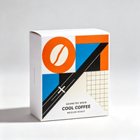 Kotak Kemasan Biji Kopi Ukuran Kustom OEM, Laminasi Matte, Pencetakan CMYK, Karton Kertas untuk Kemasan Merek Kopi Spesial