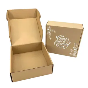 Boîte-cadeau ondulée personnalisée, emballage en papier kraft écologique avec logo