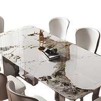 Ensemble de table et chaises de salle à manger modernes, meubles de maison, table de salle à manger en marbre 6 places