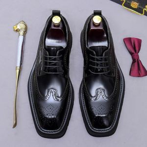 Zapatos Formales de Negocios para Hombre Joven, Estilo Otoño, Modernos y Únicos, con Cordones, Punta Redonda, que Aumentan la Altura, a la Moda - Product Image 5