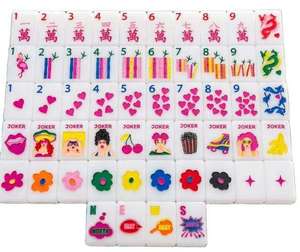 Pink Acrylic American Mahjong Set Portable <b>Plastic</b> Mahjong Tiles 4 Player <b>Table</b> Game Travel Play - Product Image 4