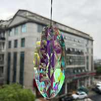 Honneur de cristal Ab coloré intérieur cristal naturel à facettes suspendu prisme cristal carillon éolien attrape-soleil