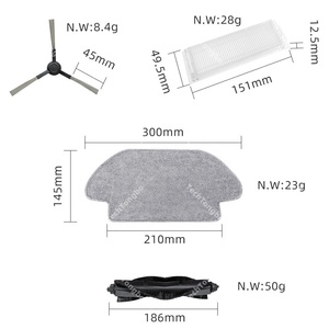 Kit geeignet für Auto-Reiniger <span class=keywords><strong>RCV</strong></span> <span class=keywords><strong>3</strong></span> Hauptrolle Bürste Rotationsbürste Hepa-Filter Wischtuch Roboter-Staubsauger Zubehör - Product Image 2
