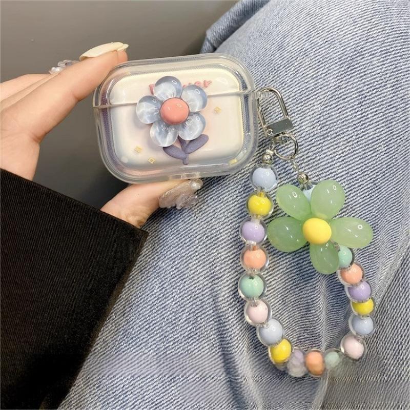 3D Blue Flowers Rainbow Bracelet
