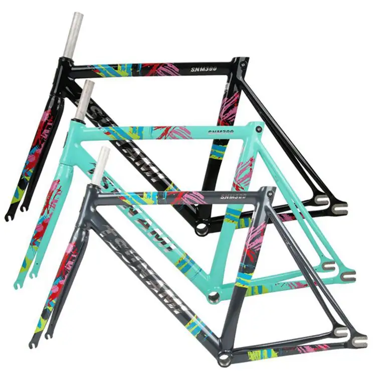 Alloy bike frame 700c mountain road bicycle rack Aluminum alloy racing track bicycle Fixed Gear BIKE Frame+front fork